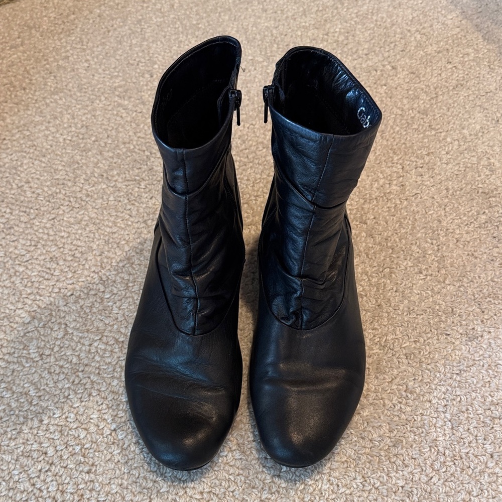 Gabor Black Leather Ankle Boots
